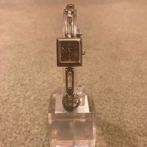 Jaclyn Smith Silver Tone Delicate Band Square Face Watch- Needs Battery